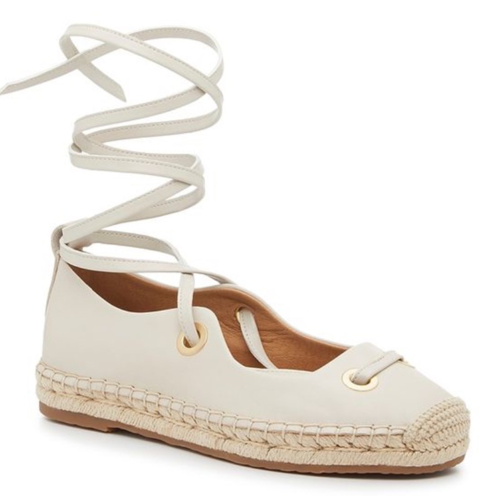 CROWN VINTAGE LEYLA SOFT VACHETTA LEATHER ESPADRILLE FLATS
